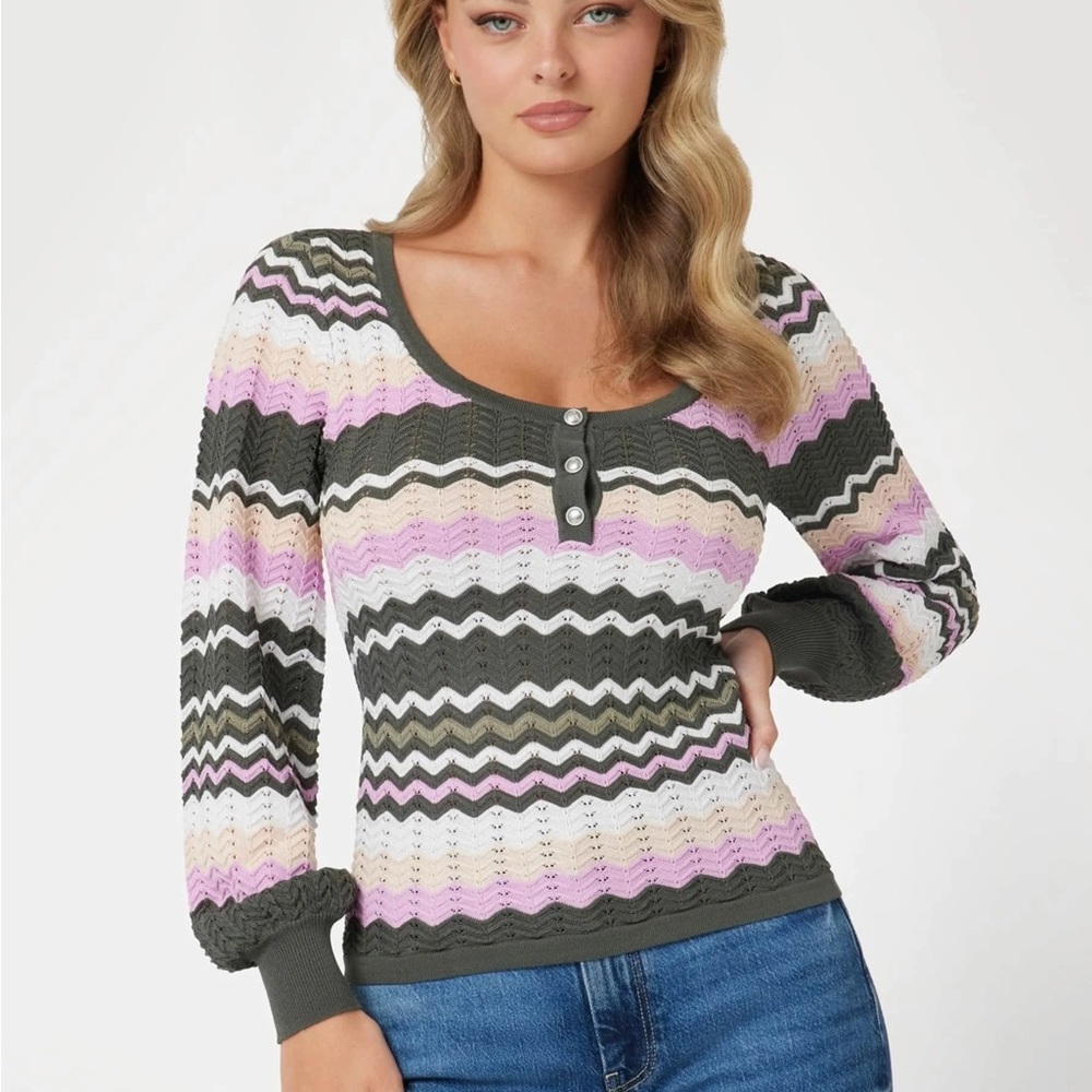 💚 Guess Chevron Knit Sweater